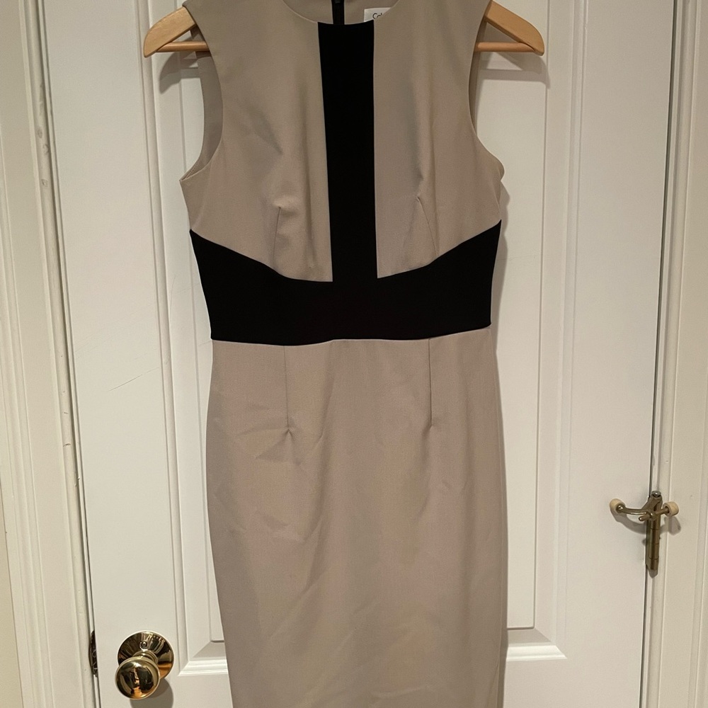 Black and khaki Calvin Klein dress